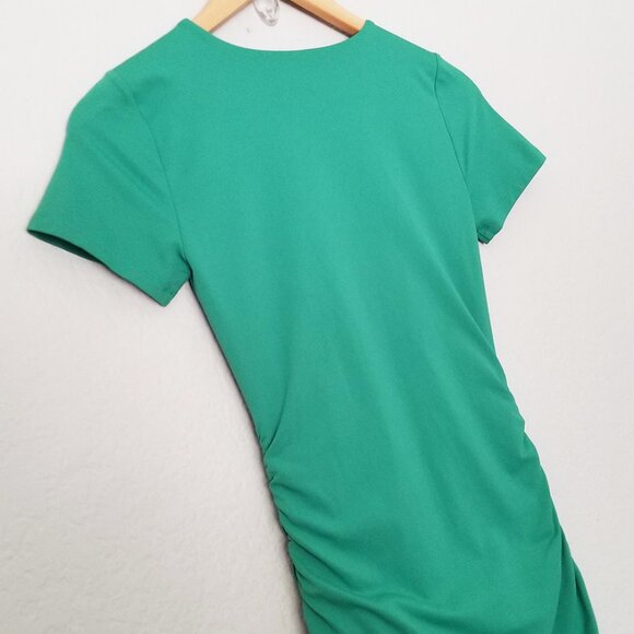 Babaton Aritzia Contour Ruched Midi Dress Green Size S Double Layered Slimming - Picture 11 of 13